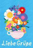 Postkarte Liebe Grüße - Blütenzauber
