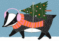 Postkarte Weihnachtsdachs