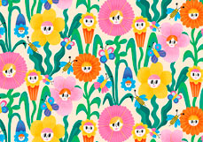 Postkarte Das Lächeln der Blumen