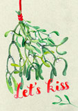 Postkarte Let's kiss