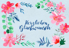 Postkarte Herzlichen Glückwunsch