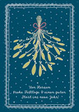 Postkarte Weihnachten & Neujahr - Mistelzweig