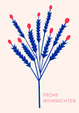 Postkarte FROHE WEIHNACHTEN - Beerenzweig