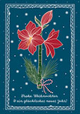Postkarte Weihnachten & Neujahr - Amaryllis