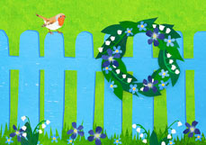 Postkarte Frühlingskranz