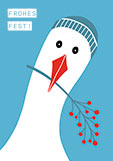 Postkarte FROHES FEST! - Möwe