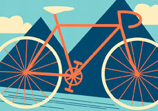 Postkarte Rennrad