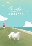 Postkarte Grüße VON DER NORDSEE