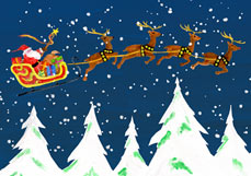 Postkarte Rentierschlitten