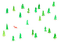 Postkarte Füchslein im Winterwald