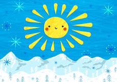 Postkarte Wintersonne in den Bergen