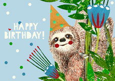 Postkarte HAPPY BIRTHDAY! - Faultier