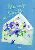 Postkarte Blumige Grüße