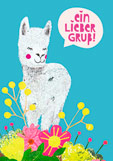 Postkarte ein LieBeR GRUß! - Alpaka