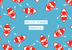 Postkarte VOLLE FAHRT VORAUS!