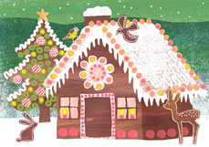 Postkarte Lebkuchenhaus