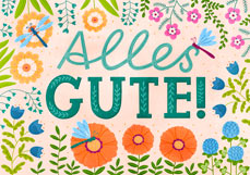 Postkarte Alles GUTE! - Libellen
