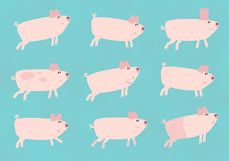 Postkarte Schweinecrew