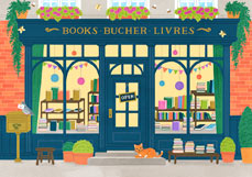 Postkarte Fabelhafte Buchhandlung