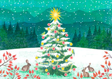 Postkarte (VORORDER) Leuchtende Weihnachten im Schnee