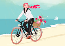 Postkarte Mit Fahrrad & Frischluft