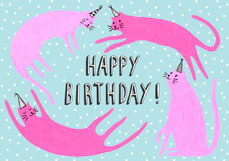 Postkarte HAPPY BIRTHDAY CATS