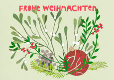 Postkarte FROHE WEIHNACHTEN Mistel