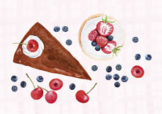 Postkarte Schoko & Frucht