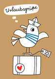 Postkarte Urlaubsgrüße - Möwe