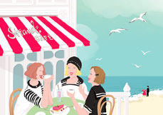Postkarte Strandcafé