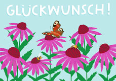 Postkarte GLÜCKWUNSCH! - Schmetterlingswiese