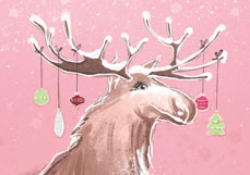 Postkarte Weihnachtselch