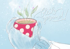 Postkarte bleib gesund!