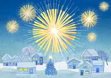 Postkarte Leuchtender Jahresausklang