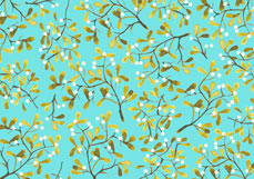 Postkarte Mistelmuster