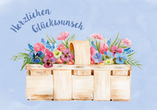 Postkarte Herzlichen Glückwunsch - Körbchen