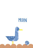 Postkarte MOIN - Möwe