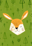 Postkarte Waldhase träumt