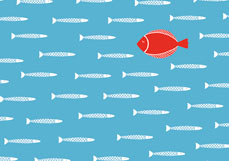 Postkarte Gegen den Strom