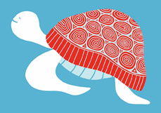 Postkarte Wasserschildkröte