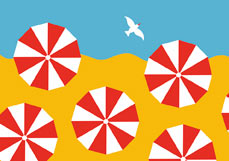 Postkarte Sonnenschirme