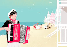 Postkarte Schifferklavier