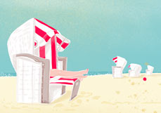 Postkarte Geliebter Strandkorb