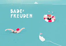 Postkarte BADEFREUDEN
