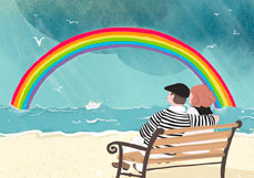 Postkarte Unser Regenbogen