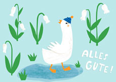 Postkarte ALLES GUTE! - Gans