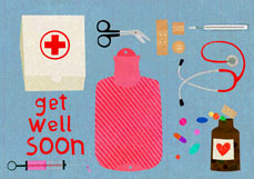 Postkarte get well soon