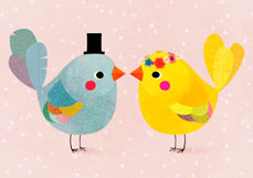 Postkarte birds in love