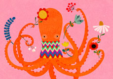 Postkarte Im Garten des Kraken