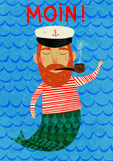 Postkarte MOIN! - merman